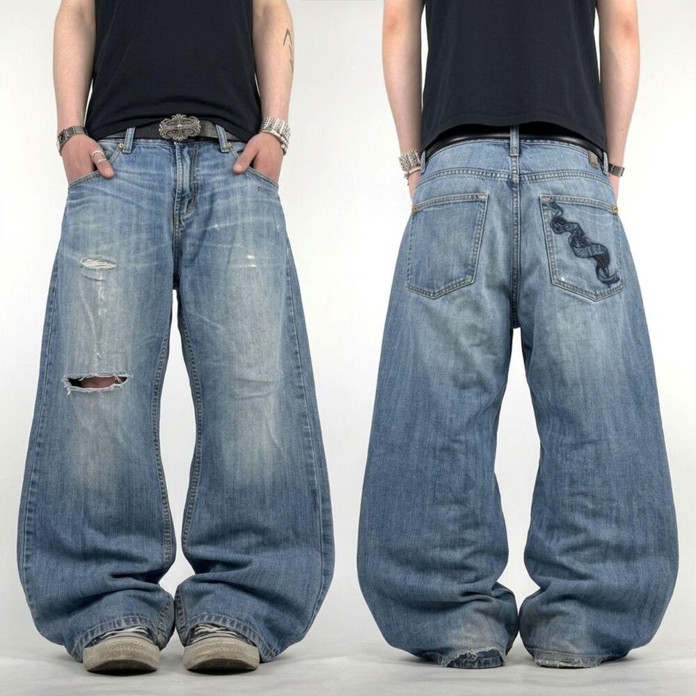 Vintage y2k distressed bootcut grunge baggy archive rare skater jeans